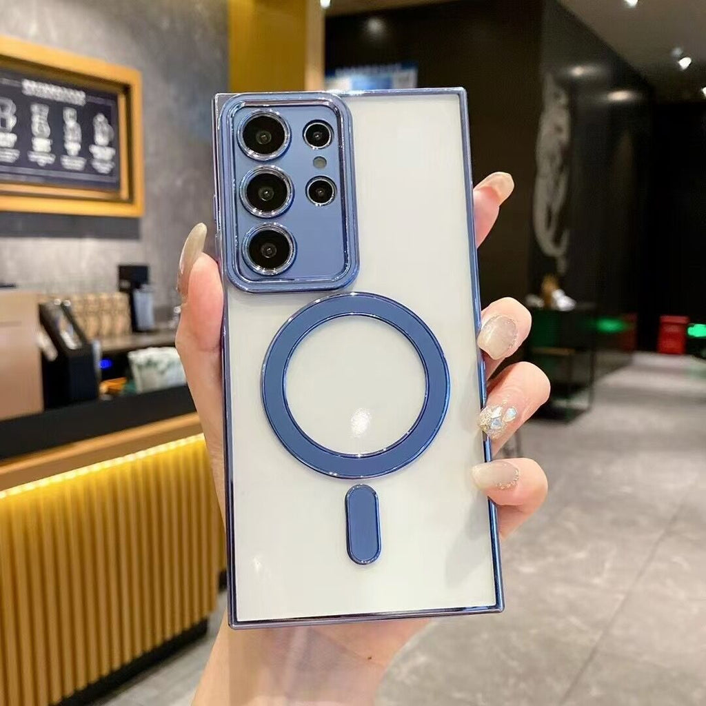 Transparent Electroplated Bezel Case Cover for Samsung S Series