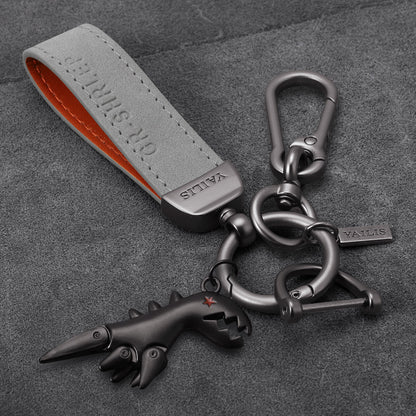 Aluminum Alloy Dinosaur Charm Paired with Suede Leather Bracelet-🔥Second Item at 40% OFF