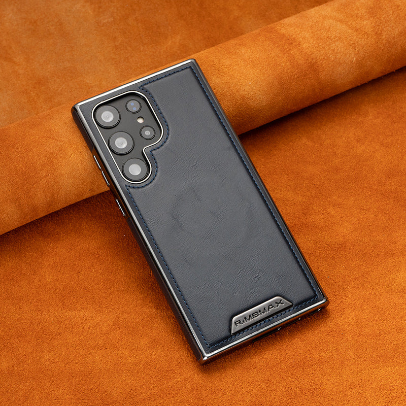 Leather Exterior and Suede Interior Luxury Case Cover for Samsung S Series