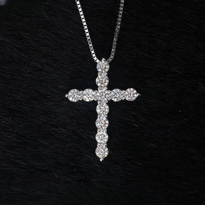 ✨🕊️ BLESSED BRILLIANCE - Moissanite Cross Necklace for Everyday Grace 🕊️✨