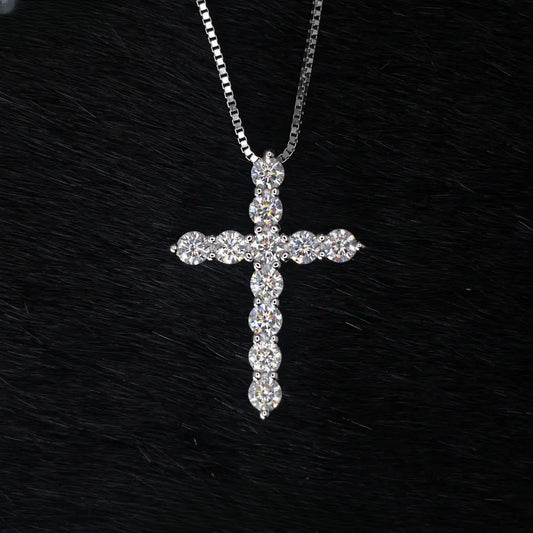✨🕊️ BLESSED BRILLIANCE - Moissanite Cross Necklace for Everyday Grace 🕊️✨
