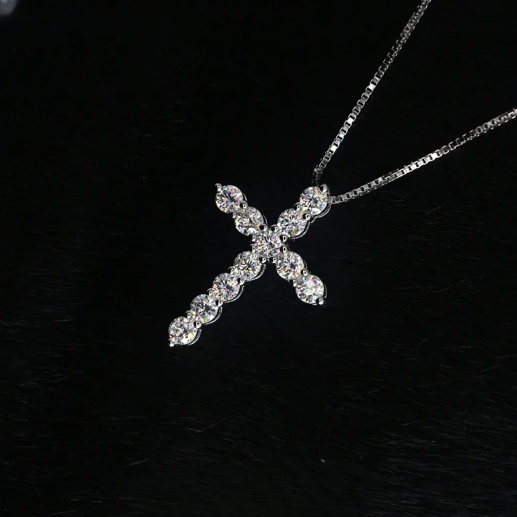 ✨🕊️ BLESSED BRILLIANCE - Moissanite Cross Necklace for Everyday Grace 🕊️✨