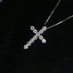 ✨🕊️ BLESSED BRILLIANCE - Moissanite Cross Necklace for Everyday Grace 🕊️✨