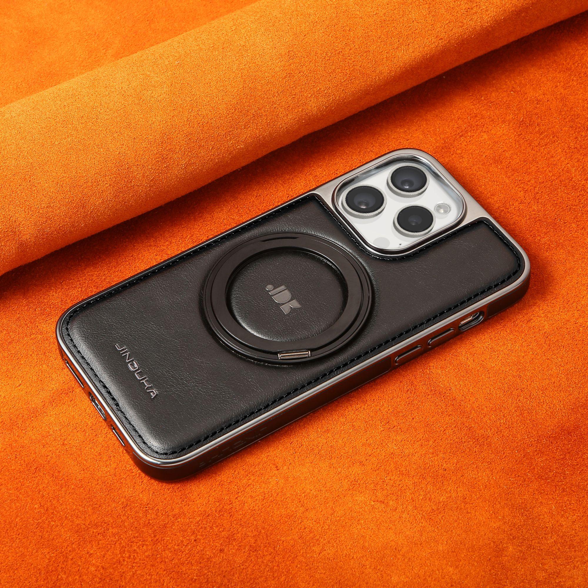 Luxury Leather Folding Metal Stand Case Cover for iPhone