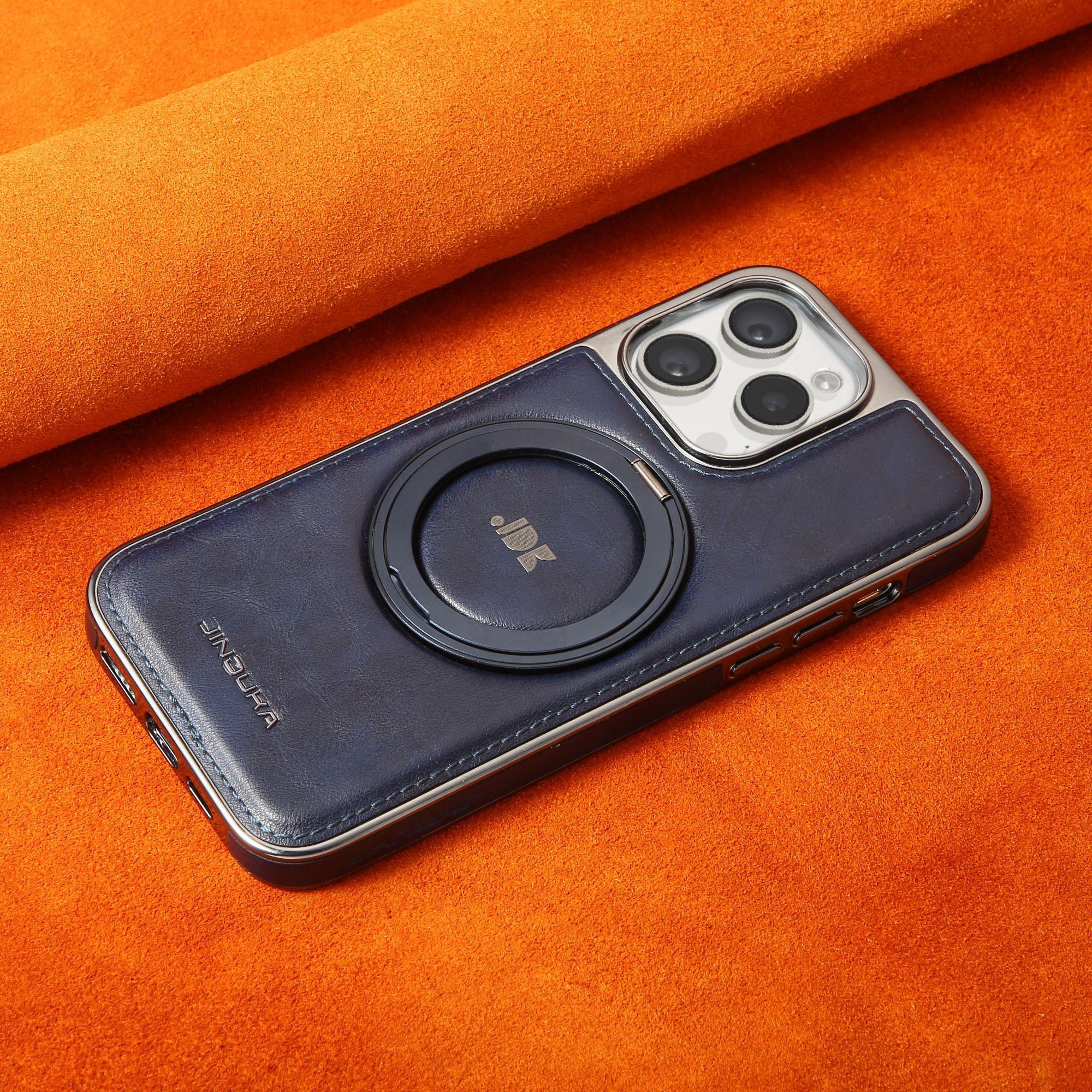 Luxury Leather Folding Metal Stand Case Cover for iPhone