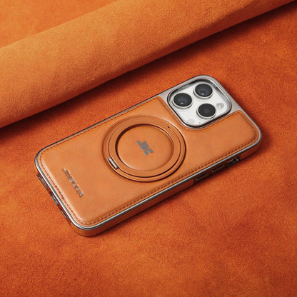 Luxury Leather Folding Metal Stand Case Cover for iPhone