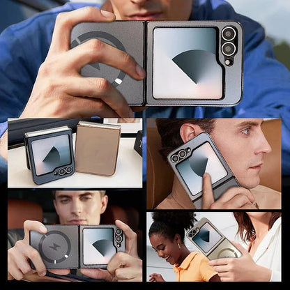 Electroplated Frosted Magnetic Case Cover for Samsung Flip Series - Buy 2: FREE SHIPPING🛫 & 40% OFF 2nd🔥