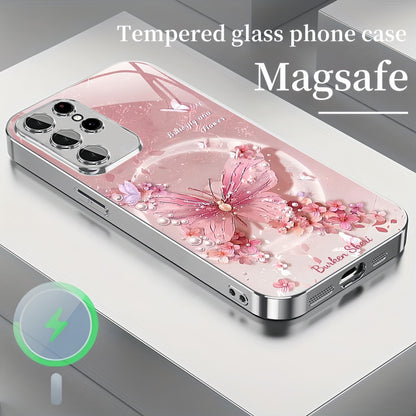Watercolour Butterfly Tempered Glass Case Cover for Samsung S Series