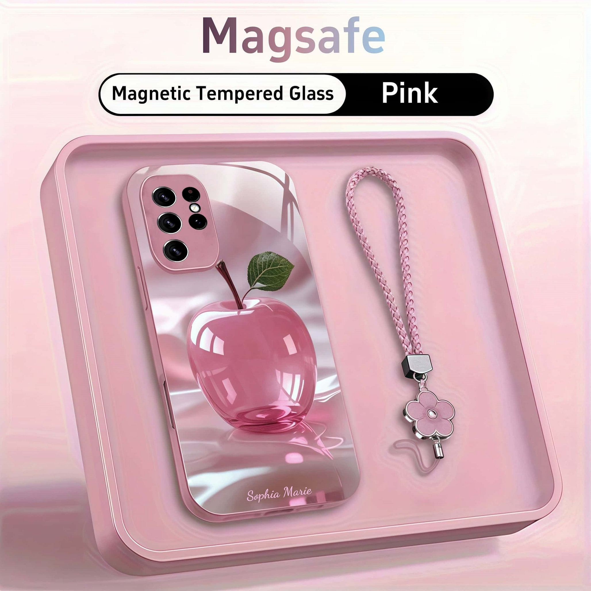 Colorful Fruit Magsafe Tempered Glass Case With lanyard Case Cover for Samsung S Series