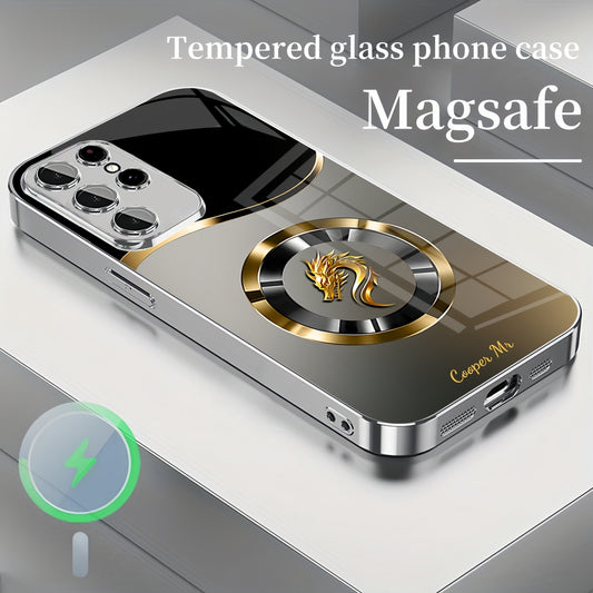 Dragon Ring Magsafe Tempered Glass Case Cover for Samsung S Series