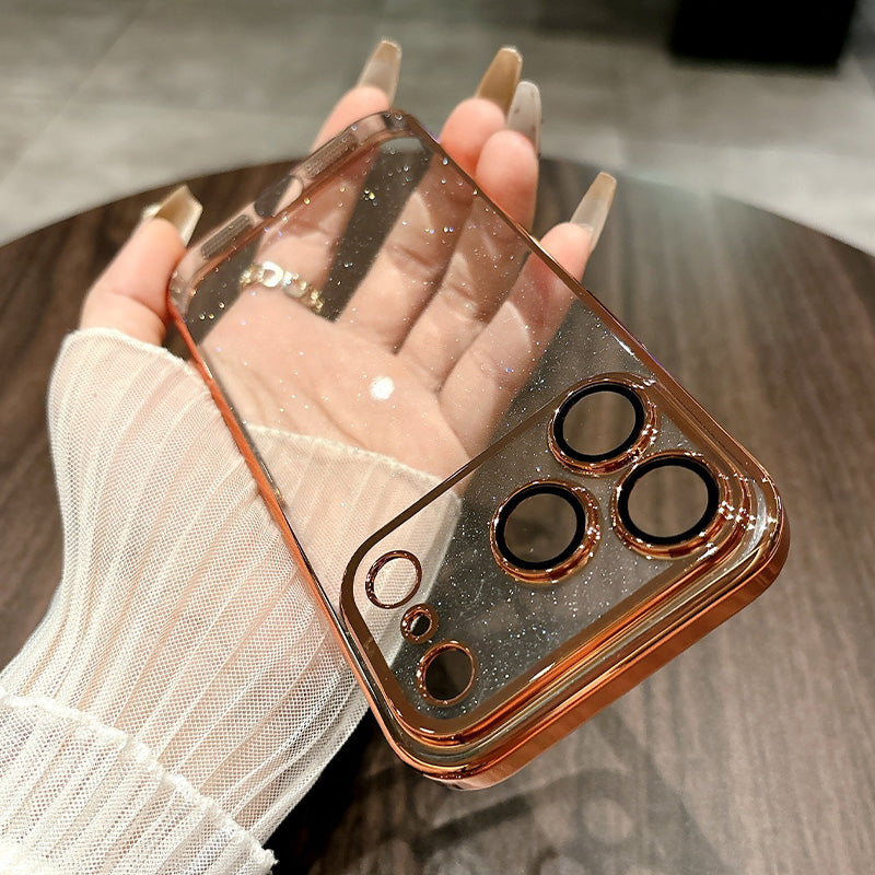 Glittering Starry Sky Electroplated Frame Case Cover for iPhone