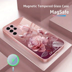 Crystal Pink Magnetic Tempered Glass Case Cover for Samsung S Series