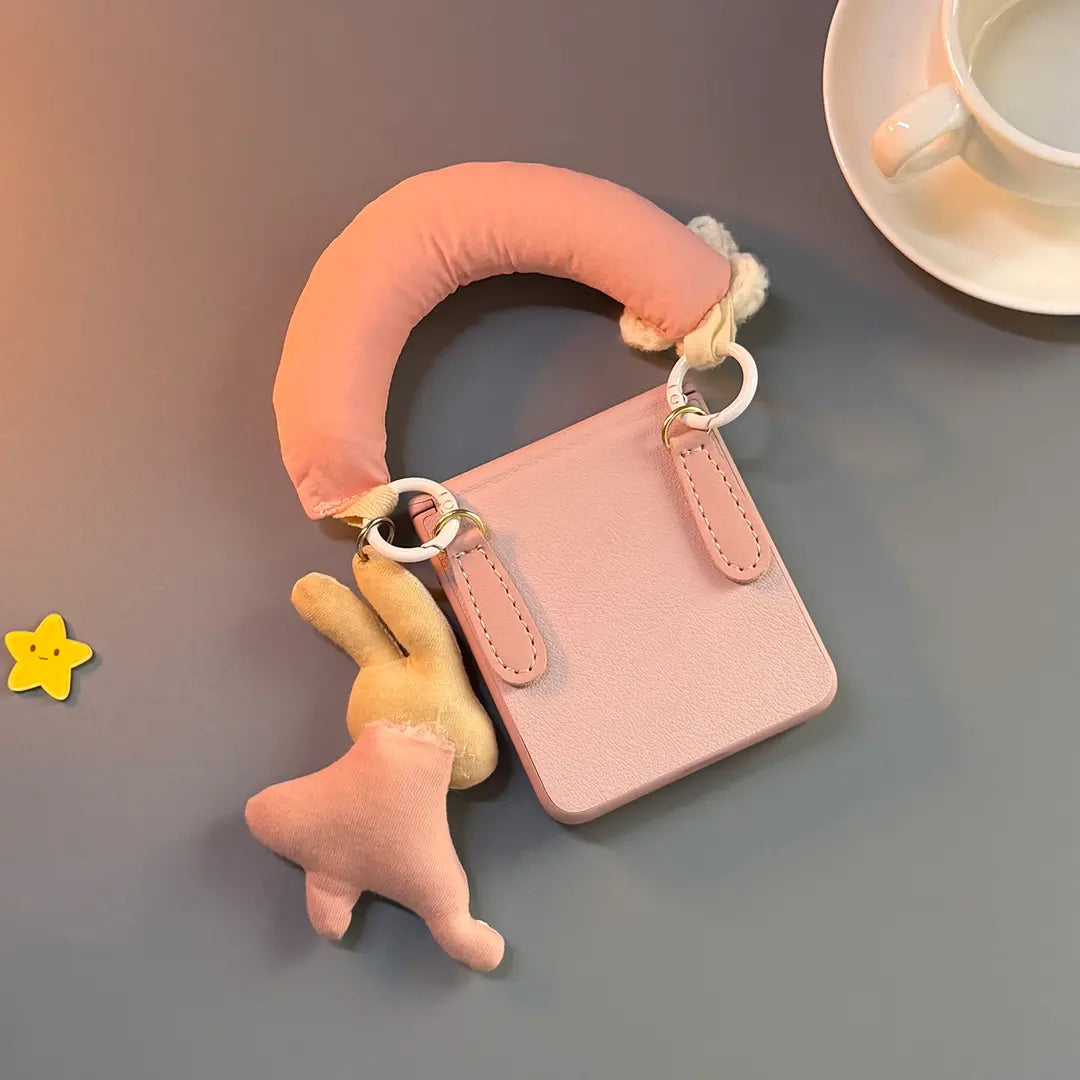 Cute Pink Rabbit Case Cover for Samsung Flip Serie with Lanyard and Wrist Strap- Buy 2: FREE SHIPPING🛫 & 40% OFF 2nd🔥