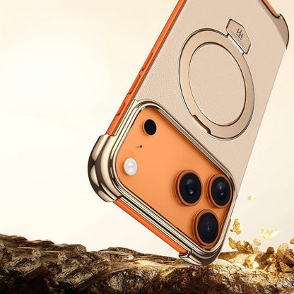 Electroplated Frame Leather Back Panel Metal Frame Case for iPhone - Buy 2: FREE SHIPPING🛫 & 40% OFF 2nd🔥