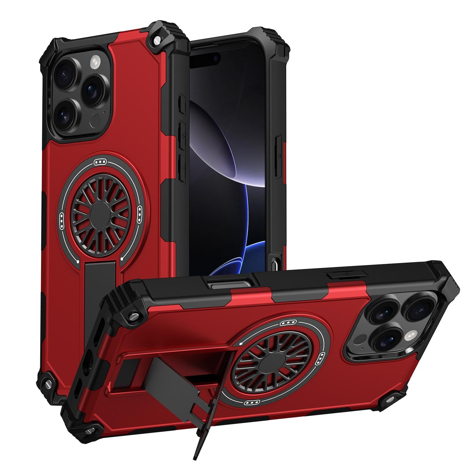 Decompression Rotor Hidden Stand Case Cover for iPhone