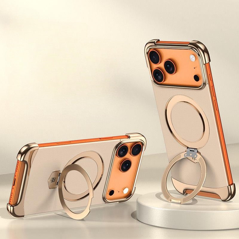 Electroplated Frame Leather Back Panel Metal Frame Case for iPhone - Buy 2: FREE SHIPPING🛫 & 40% OFF 2nd🔥