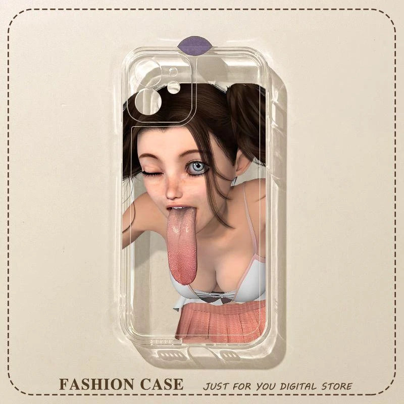 Fashion Selfie Transparent Case Cover for iPhone
