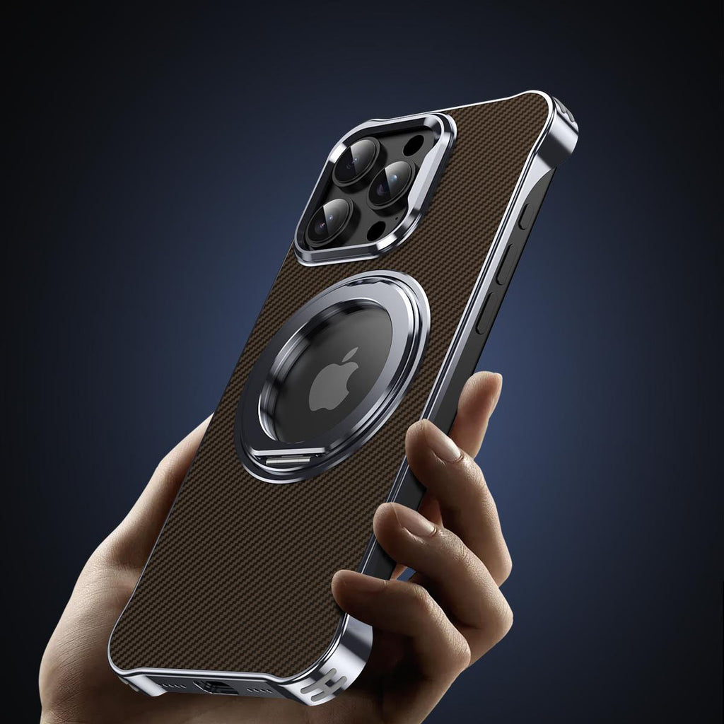 Skeleton Back Rotating Folding Stand Case Cover for iPhone