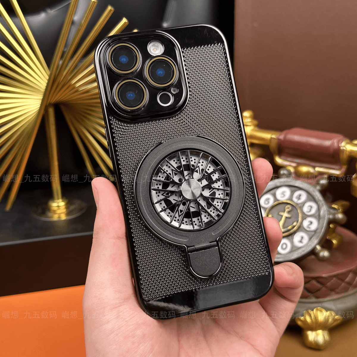 Rotating Folding Stand Cooling Case Cover for iPhone