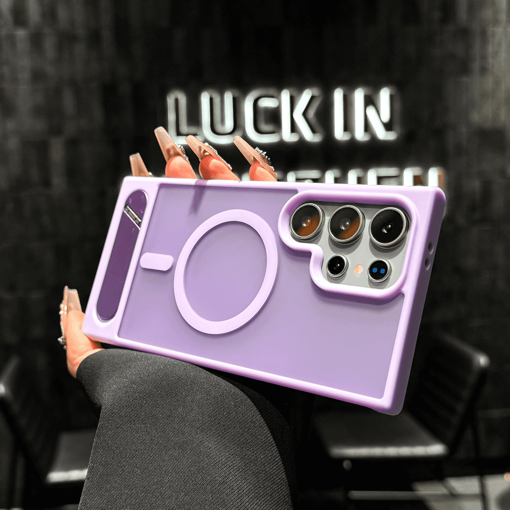 Frosted Texture Compact Folding Stand Case Cover for Samsung S Series