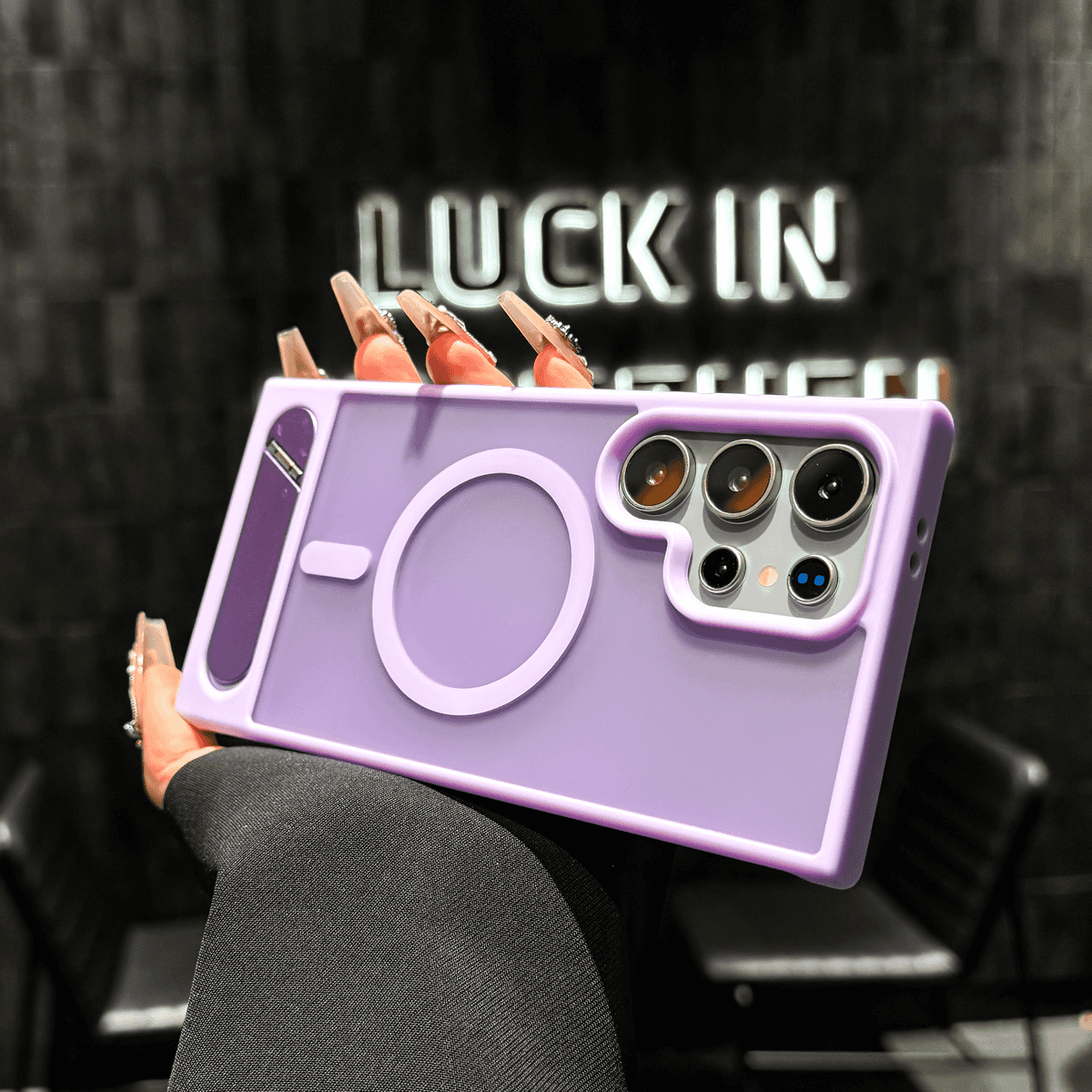 Frosted Texture Compact Folding Stand Case Cover for Samsung S Series