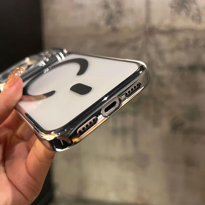 Semi-transparent metal lens folding frame protective Case for iPhone