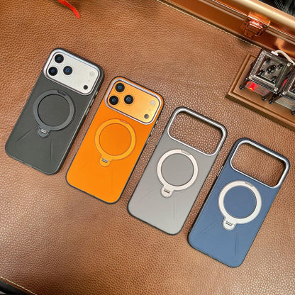 Leather-textured Metal Folding Swivel Stand Case for iPhone - Buy 2: FREE SHIPPING🛫 & 40% OFF 2nd🔥