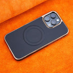Leather Strong Magnetic Suction Ring Case Cover for iPhone