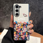 Smiling Faces in the Flowers Case Cover for Samsung Fold Series