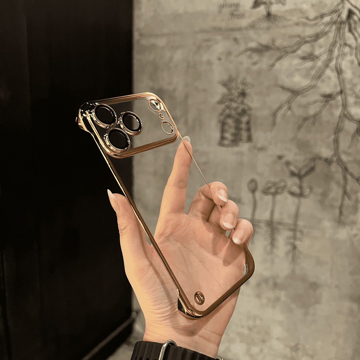 Transparent Semi-Covered Electroplated Slim Case Cover for iPhone