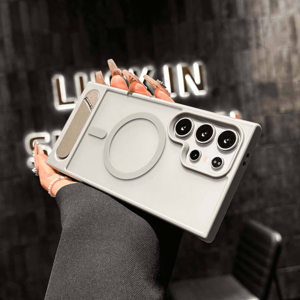 Frosted Texture Compact Folding Stand Case Cover for Samsung S Series