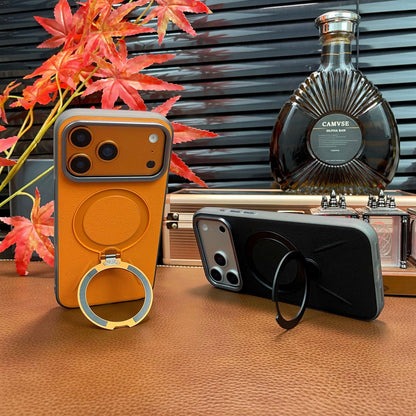 Leather-textured Metal Folding Swivel Stand Case for iPhone - Buy 2: FREE SHIPPING🛫 & 40% OFF 2nd🔥