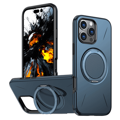 2-in-1 PC + Soft Silicone Magnetic Damping Stand Case Cover for iPhone