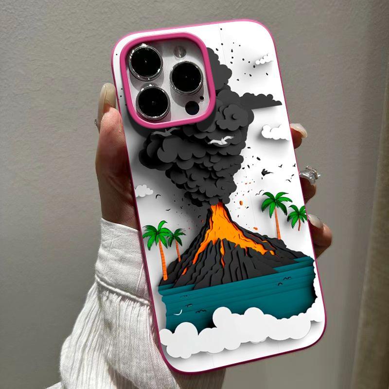 Manga Style Small Volcano Case Cover for iPhone