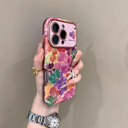 Pearlescent Glitter Flower Case Cover for iPhone - Get a FREE Exquisite Diamond Bracelet!🔥