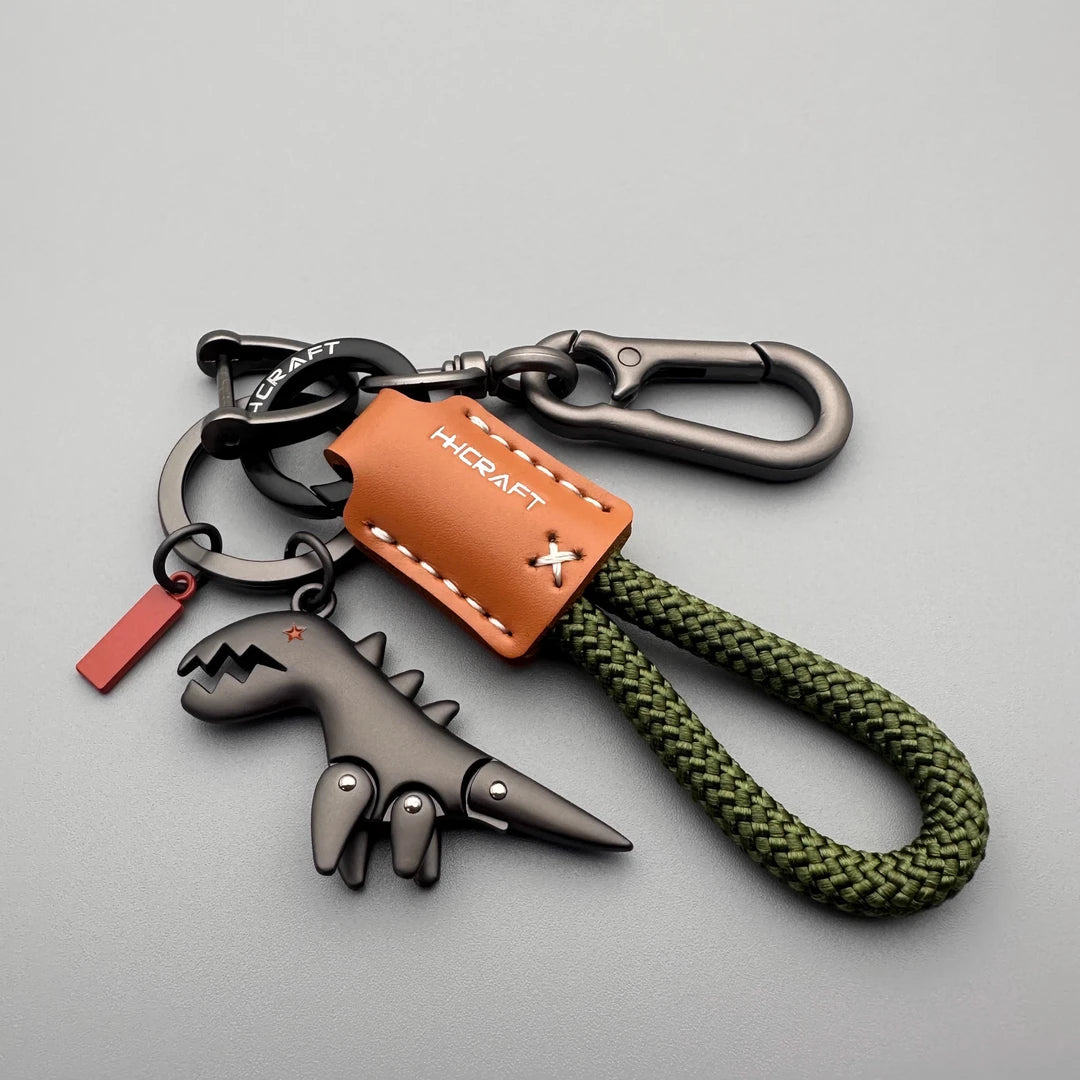 Aluminum Alloy Dinosaur Charm Paired with a Hand-woven Bracelet-🔥Second Item at 40% OFF