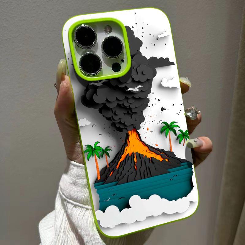 Manga Style Small Volcano Case Cover for iPhone