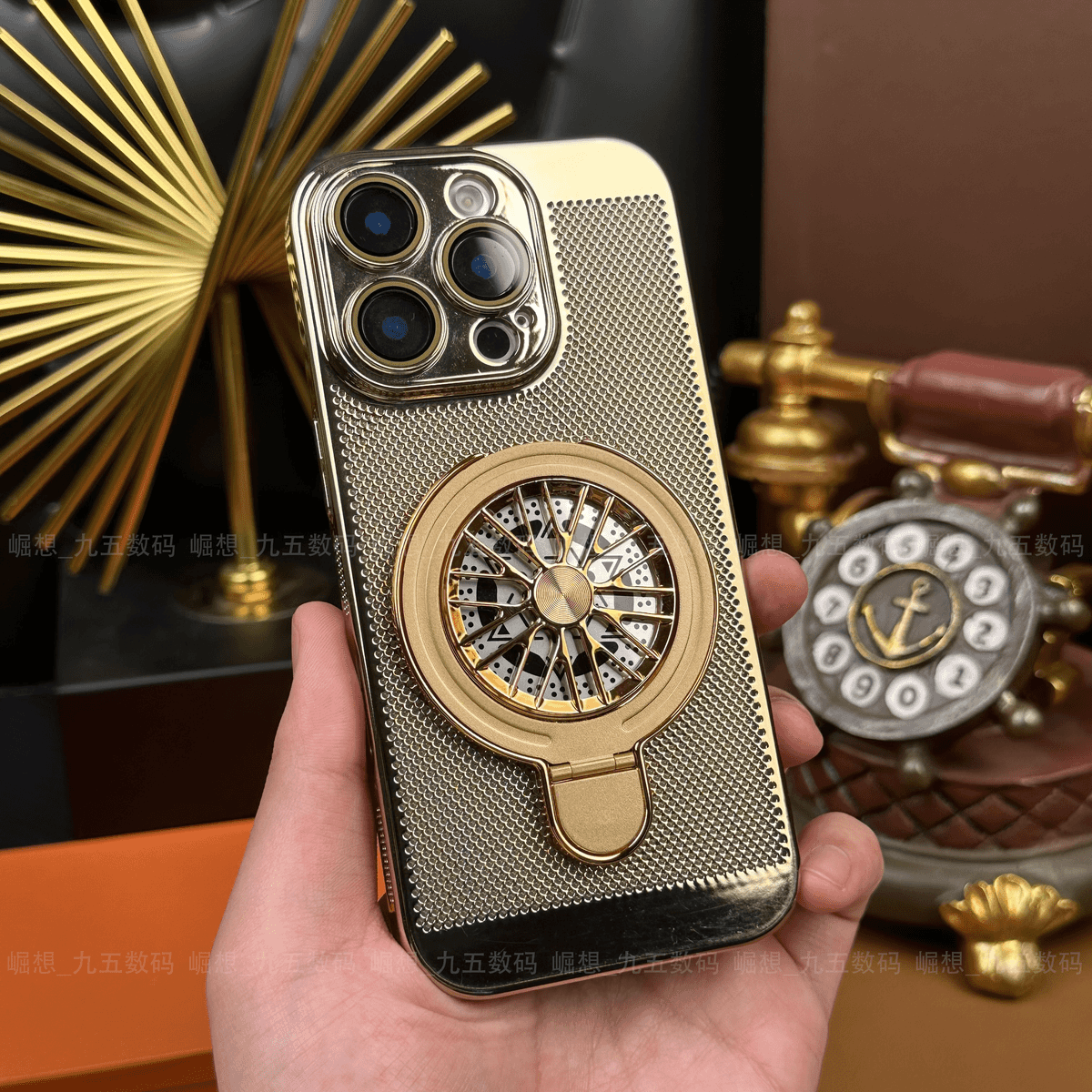 Rotating Folding Stand Cooling Case Cover for iPhone