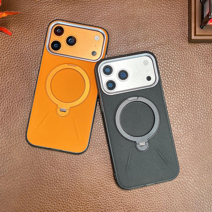 Leather-textured Metal Folding Swivel Stand Case for iPhone - Buy 2: FREE SHIPPING🛫 & 40% OFF 2nd🔥