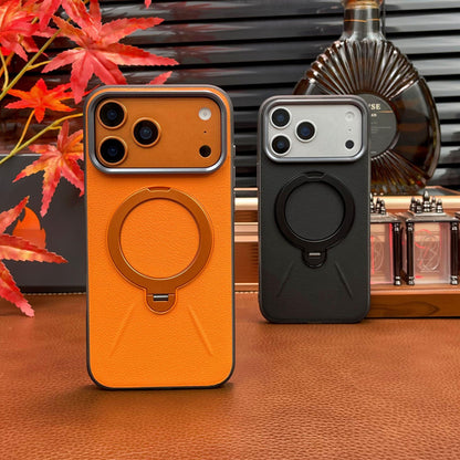 Leather-textured Metal Folding Swivel Stand Case for iPhone - Buy 2: FREE SHIPPING🛫 & 40% OFF 2nd🔥