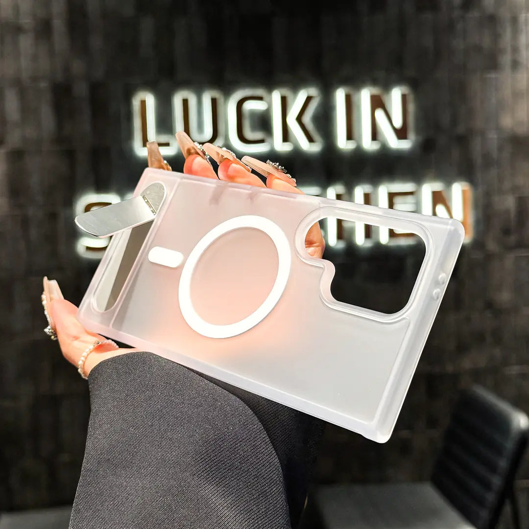 Frosted Texture Compact Folding Stand Case Cover for Samsung S Series