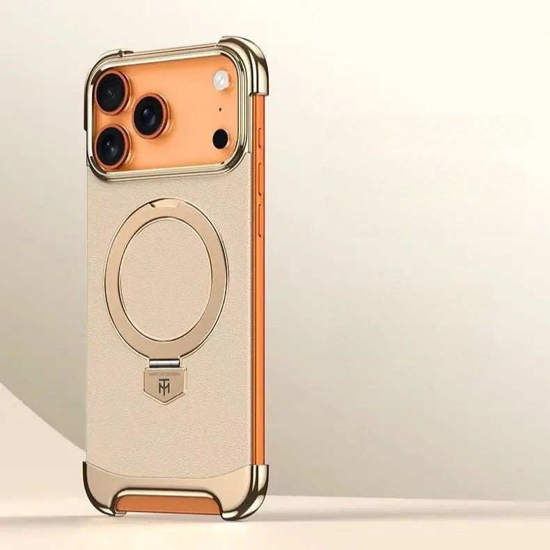 Electroplated Frame Leather Back Panel Metal Frame Case for iPhone - Buy 2: FREE SHIPPING🛫 & 40% OFF 2nd🔥