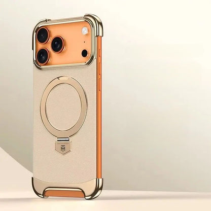 Electroplated Frame Leather Back Panel Metal Frame Case for iPhone - Buy 2: FREE SHIPPING🛫 & 40% OFF 2nd🔥