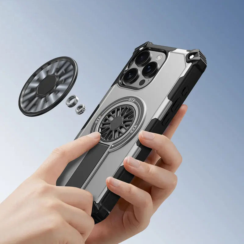 Decompression Rotor Hidden Stand Case Cover for iPhone