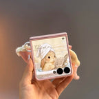 Cute Pink Rabbit Case Cover for Samsung Flip Serie with Lanyard and Wrist Strap- Buy 2: FREE SHIPPING🛫 & 40% OFF 2nd🔥