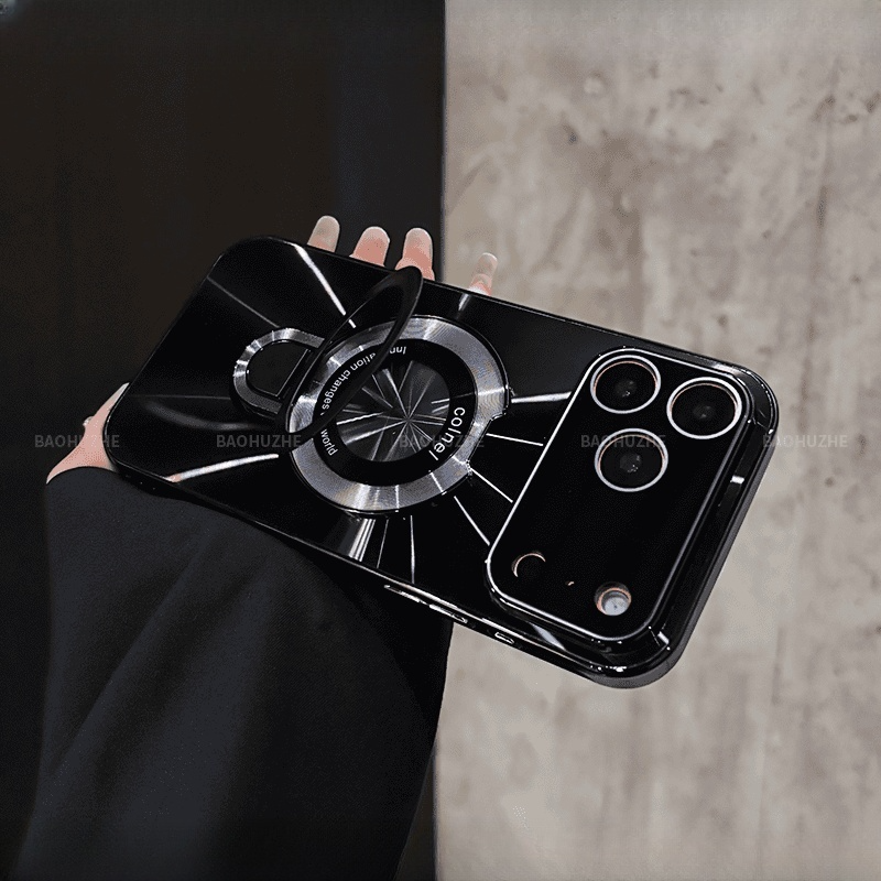 CD Laser Pattern Metal Magnetic Case for iPhone