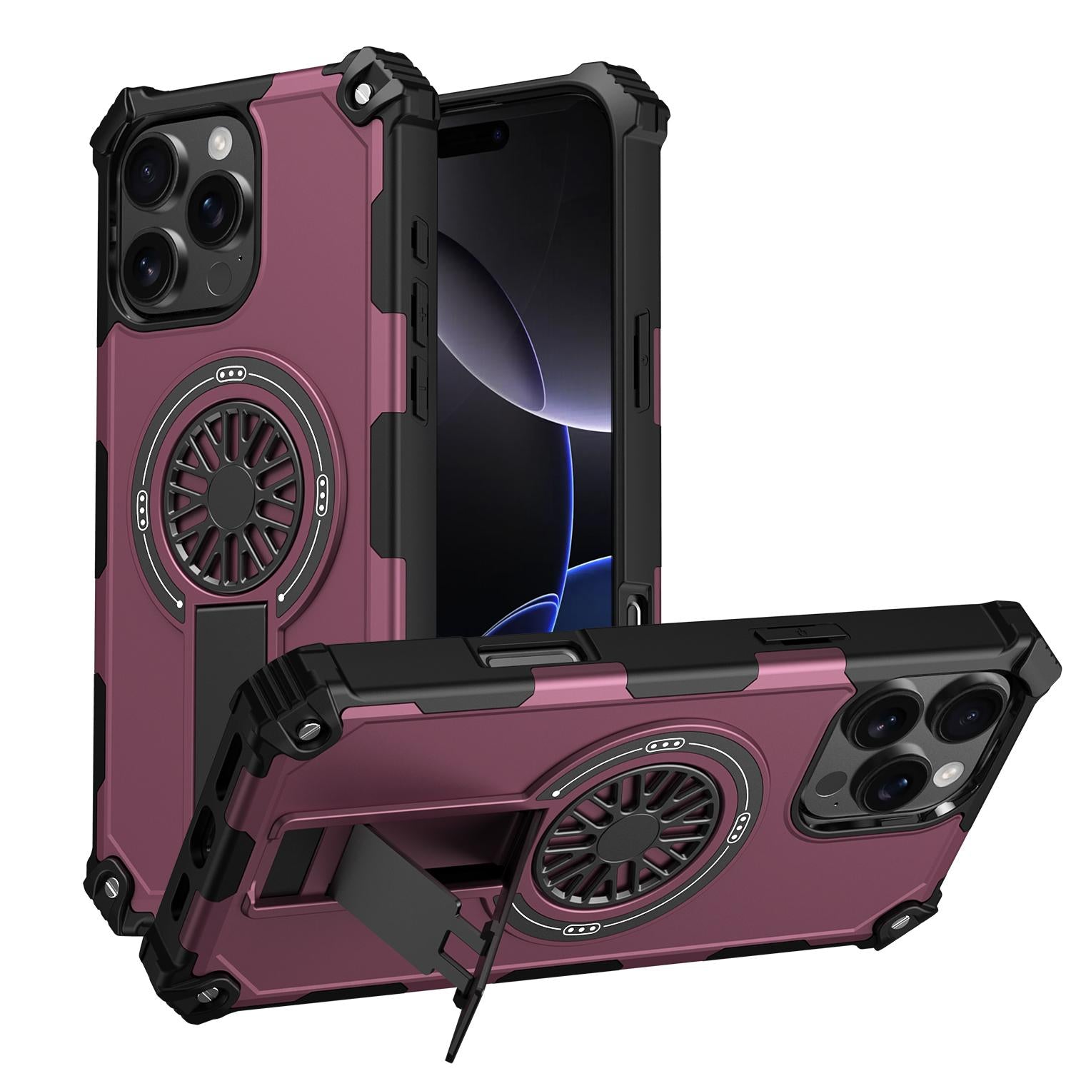 Decompression Rotor Hidden Stand Case Cover for iPhone