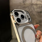 Semi-transparent metal lens folding frame protective Case for iPhone