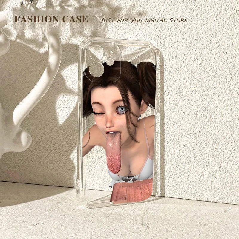 Fashion Selfie Transparent Case Cover for iPhone