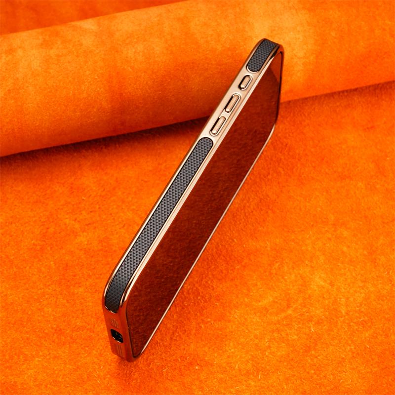 Leather Strong Magnetic Suction Ring Case Cover for iPhone